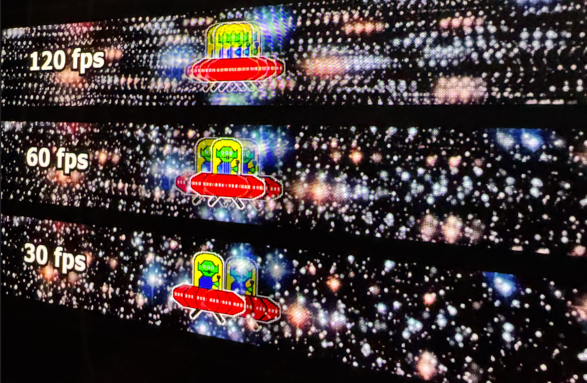 120fpsで駆動していることを表す写真